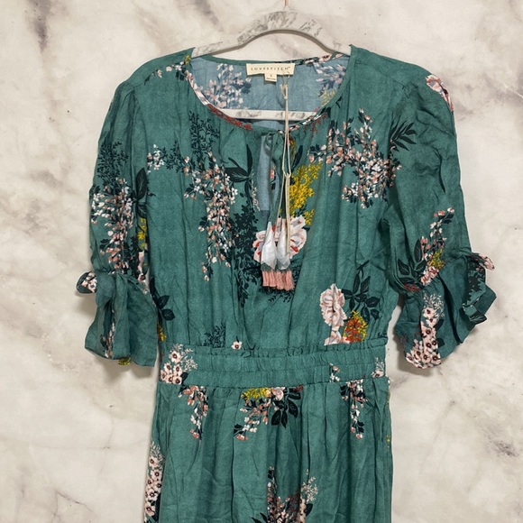 Lovestitch Flutter Sleeve Garden Floral Midi Dress - Picture 4 of 15